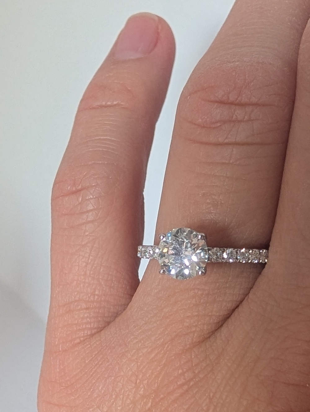 NEW Kay Jewelers 14k White Gold 1.02ctw Lab Created Diamond engagement ring Sz 6 - Picture 8 of 14
